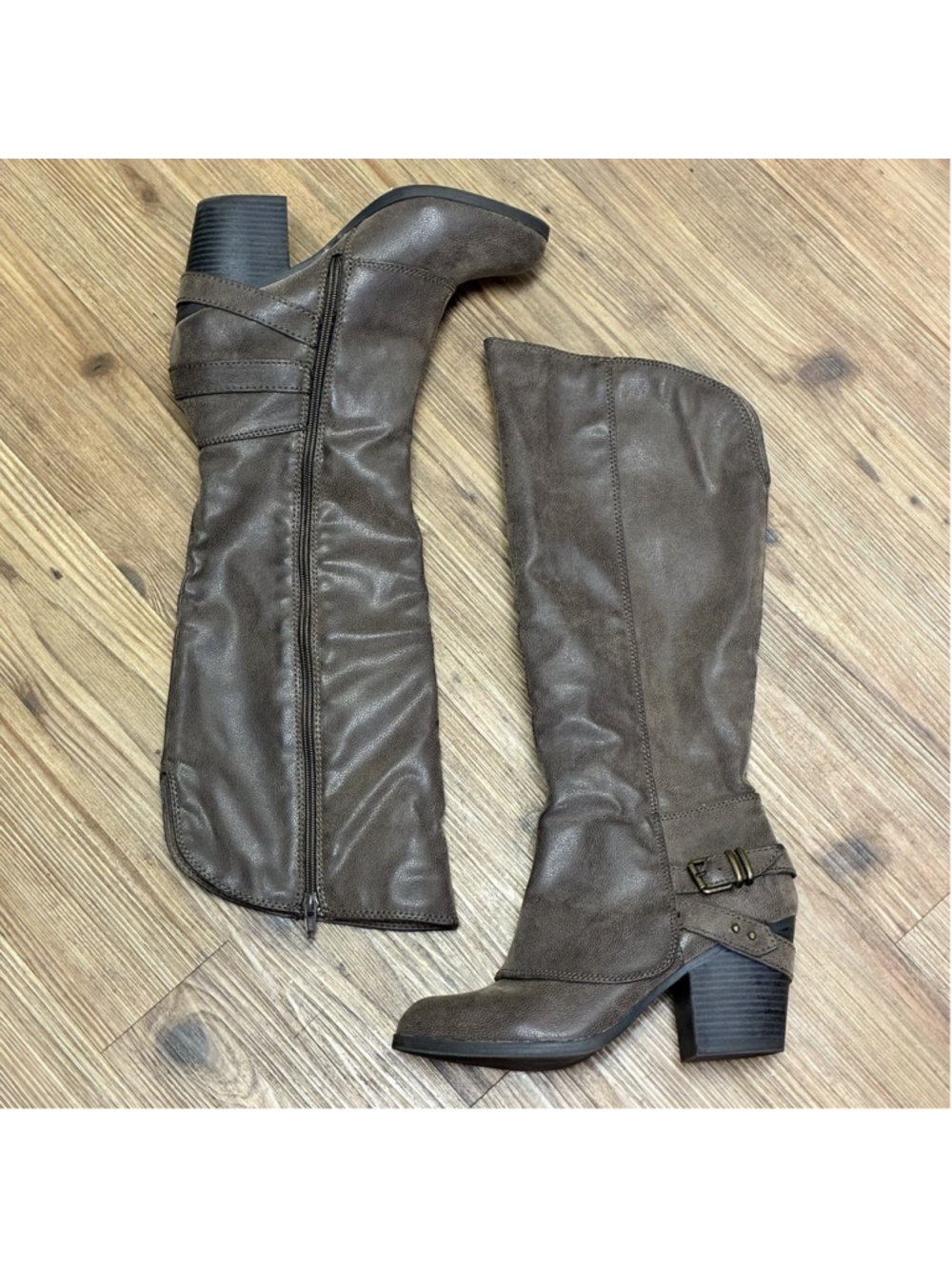 American Rag Cie Emilee Tall Boots SZ 8 1/2 Brown Boho Fall Everyday Western